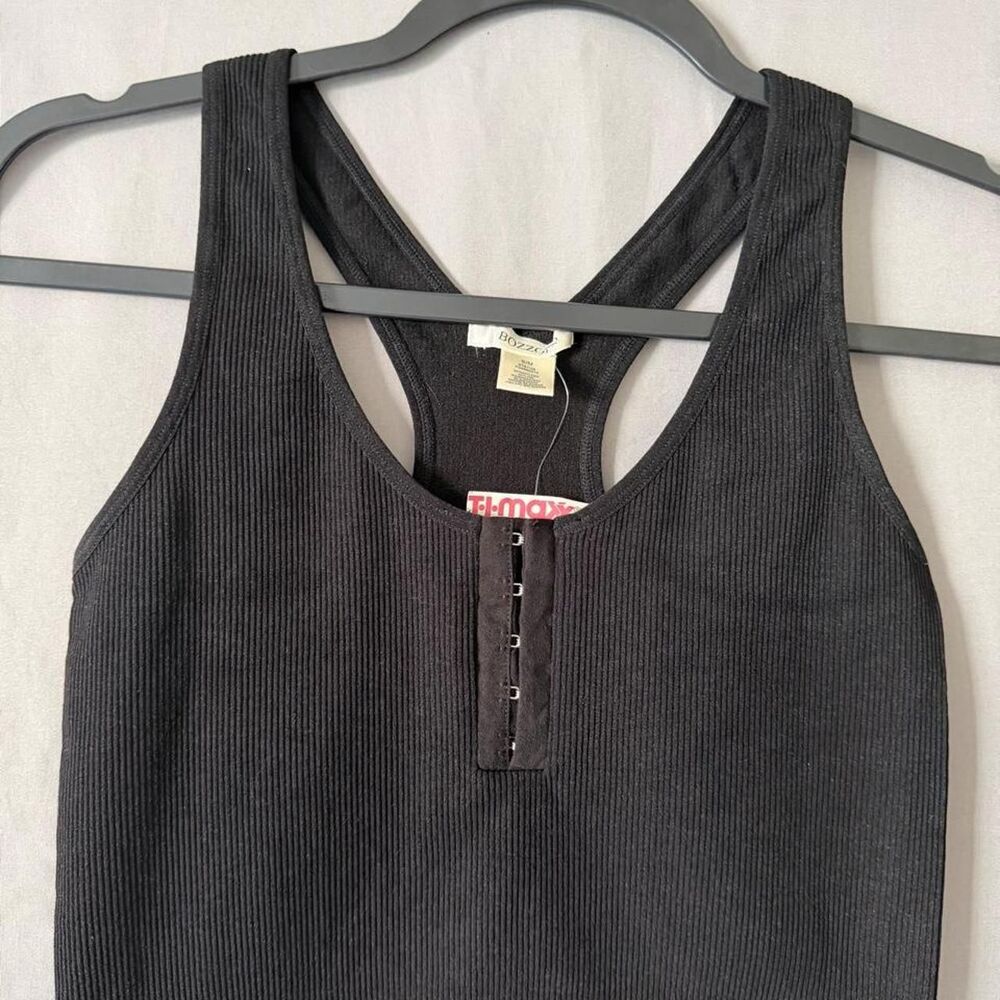 Bozzolo Black ribbed tank top